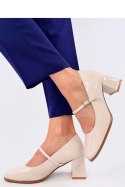 Czółenka na obcasie w stylu Mary Jane VALONIS BEIGE - Inello Inello Czółenka na obcasie w stylu Mary Jane VALONIS BEIGE - Inello Inello