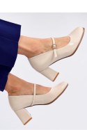 Czółenka na obcasie w stylu Mary Jane VALONIS BEIGE - Inello Inello Czółenka na obcasie w stylu Mary Jane VALONIS BEIGE - Inello Inello