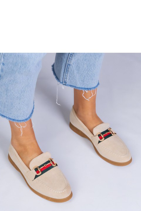 Mokasyny Model Daliana GO-1C Beige - PRIMO PRIMO Mokasyny Model Daliana GO-1C Beige - PRIMO PRIMO