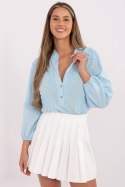 Bluzka Model TW-KS-BI-3145.67 Light Blue - Och Bella Och Bella Bluzka Model TW-KS-BI-3145.67 Light Blue - Och Bella Och Bella