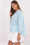 Bluzka Model TW-KS-BI-3145.67 Light Blue - Och Bella Och Bella Bluzka Model TW-KS-BI-3145.67 Light Blue - Och Bella Och Bella