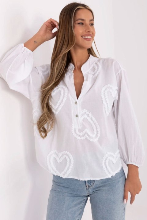 Bluzka Model TW-KS-BI-3145.67 White - Och Bella Och Bella Bluzka Model TW-KS-BI-3145.67 White - Och Bella Och Bella