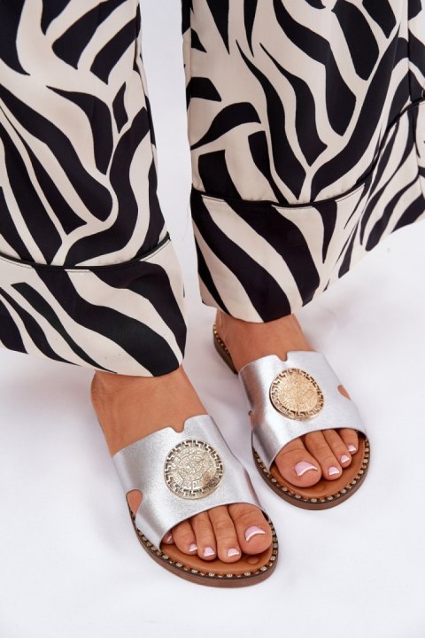 Sandał Klapki Model Oferry L2857 SIlver - Step in style Step in style Sandał Klapki Model Oferry L2857 SIlver - Step in style Step in style