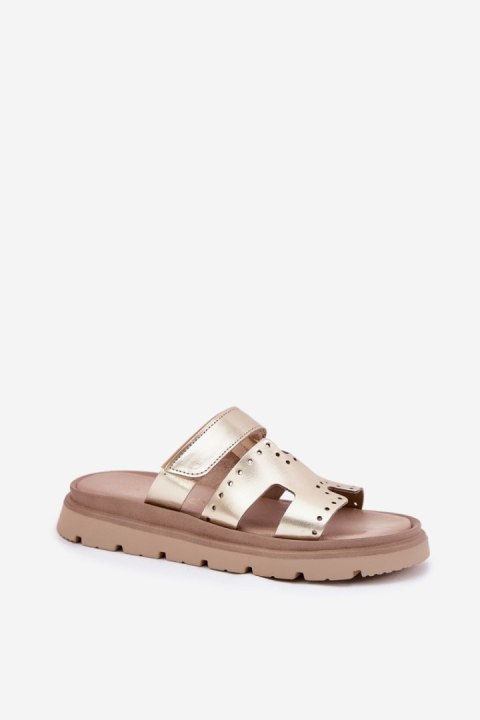 Sandał Klapki Model Zazoo 40440 Gold - Step in style Step in style Sandał Klapki Model Zazoo 40440 Gold - Step in style Step in style