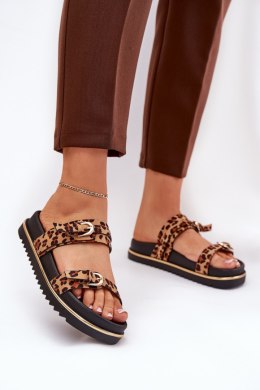 Sandał Klapki Model Ziferte LD-27 Brown Panterka - Step in style Step in style