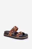 Sandał Klapki Model Ziferte LD-27 Brown Panterka - Step in style Step in style Sandał Klapki Model Ziferte LD-27 Brown Panterka - Step in style Step in style