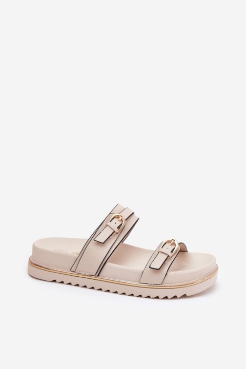Sandał Klapki Model Ziferte LD-27 Light Beige - Step in style Step in style Sandał Klapki Model Ziferte LD-27 Light Beige - Step in style Step in style