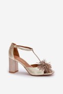 Sandały Model Laura Messi 2758 Gold - Step in style Step in style Sandały Model Laura Messi 2758 Gold - Step in style Step in style