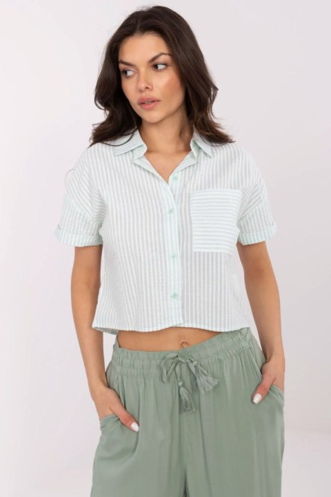 Koszula Damska Model NM-KS-KA-01148.50P White/Green - NM NM Koszula Damska Model NM-KS-KA-01148.50P White/Green - NM NM