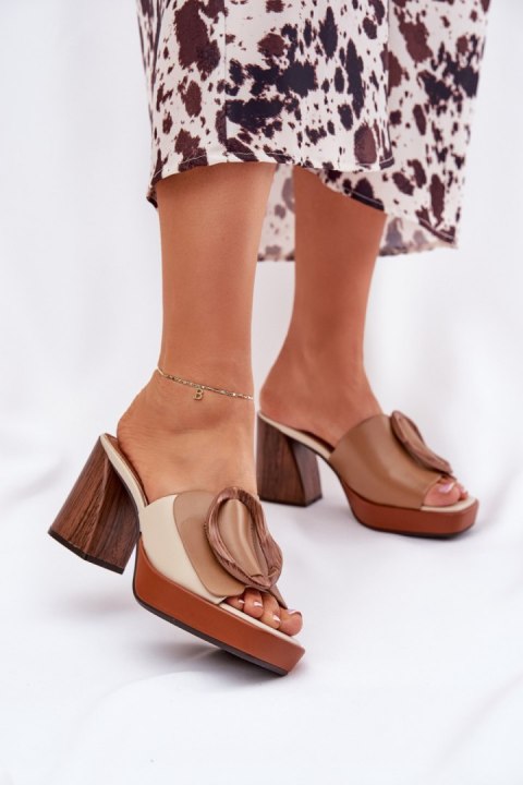 Sandał Klapki Model Amuria QQ-221 Camel - Step in style Step in style Sandał Klapki Model Amuria QQ-221 Camel - Step in style Step in style