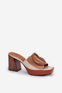 Sandał Klapki Model Amuria QQ-221 Camel - Step in style Step in style Sandał Klapki Model Amuria QQ-221 Camel - Step in style Step in style