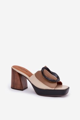 Sandał Klapki Model Amuria QQ-221 Dark Beige - Step in style Step in style