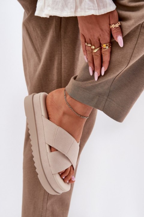 Sandał Klapki Model Rinasara PL365 Beige - Step in style Step in style Sandał Klapki Model Rinasara PL365 Beige - Step in style Step in style