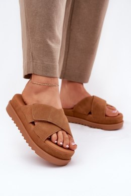 Sandał Klapki Model Rinasara PL365 Camel - Step in style Step in style