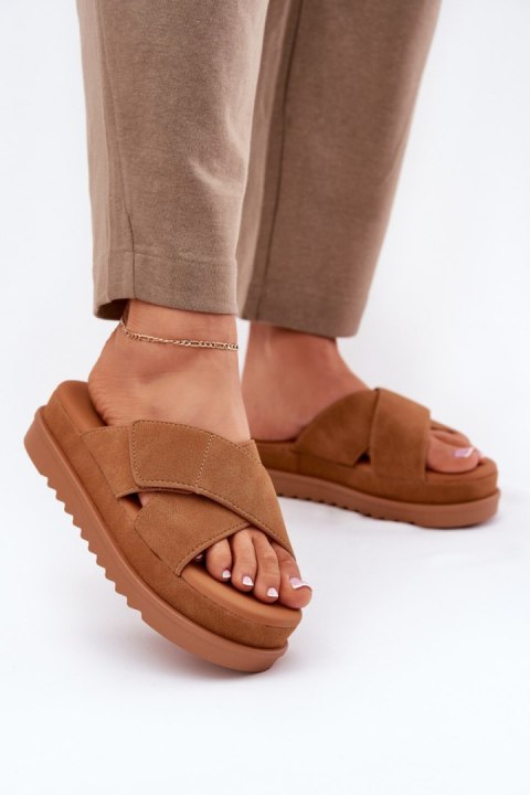 Sandał Klapki Model Rinasara PL365 Camel - Step in style Step in style Sandał Klapki Model Rinasara PL365 Camel - Step in style Step in style