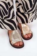 Sandał Klapki Model Sarela RMR2267-9 Gold - Step in style Step in style Sandał Klapki Model Sarela RMR2267-9 Gold - Step in style Step in style