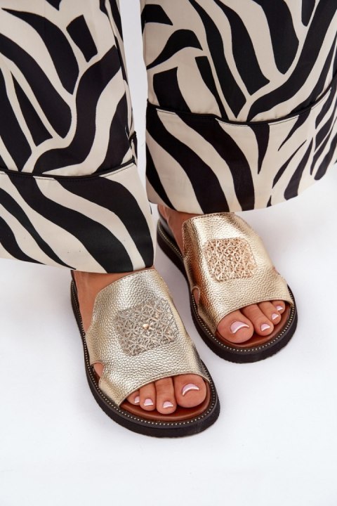 Sandał Klapki Model Sarela RMR2267-9 Gold - Step in style Step in style Sandał Klapki Model Sarela RMR2267-9 Gold - Step in style Step in style