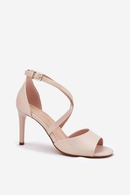 Sandały Model Sergio Leone SK432 Perła Beige - Step in style Step in style