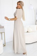 Sukienka Model 545-3 Beige - Numoco Numoco Sukienka Model 545-3 Beige - Numoco Numoco