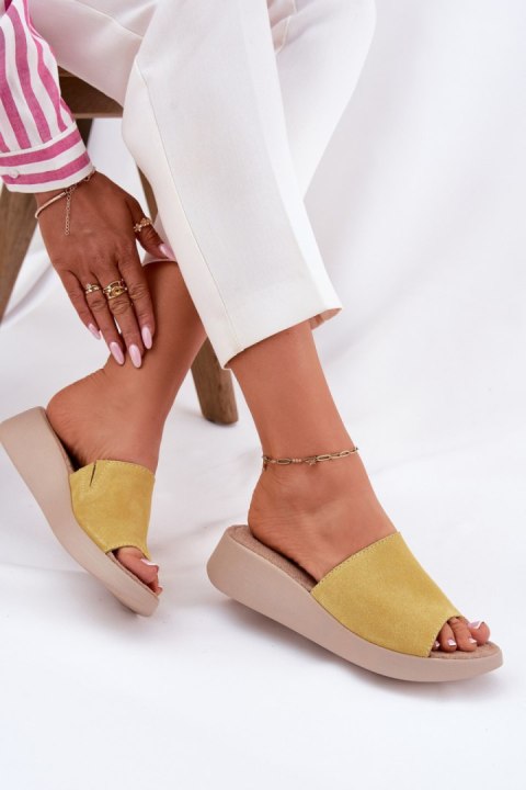 Sandał Klapki Model Panto Fino RR267038 Yellow - Step in style Step in style Sandał Klapki Model Panto Fino RR267038 Yellow - Step in style Step in style