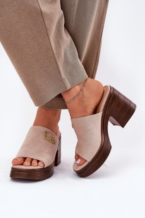 Sandał Klapki Model Vinceza 17400 Beige - Step in style Step in style Sandał Klapki Model Vinceza 17400 Beige - Step in style Step in style