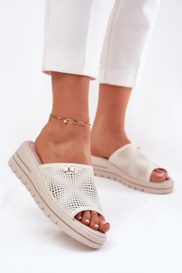 Sandał Klapki Model Vinceza 41477 Beige - Step in style Step in style