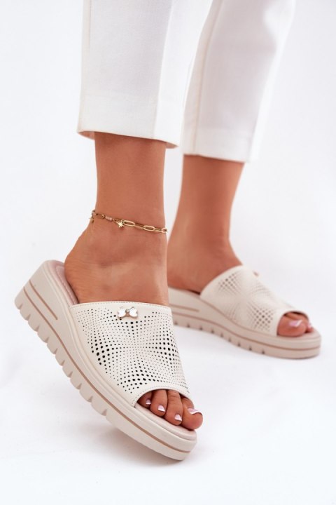 Sandał Klapki Model Vinceza 41477 Beige - Step in style Step in style Sandał Klapki Model Vinceza 41477 Beige - Step in style Step in style