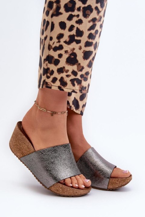 Sandał Klapki Model Zazoo 40291 Grafit - Step in style Step in style Sandał Klapki Model Zazoo 40291 Grafit - Step in style Step in style
