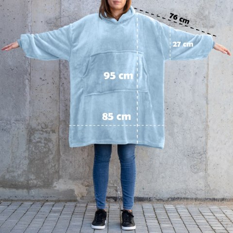 Bluzair Bluza Koc Oversize Kaptur Polska Błękitny Bluzair Bluza Koc Oversize Kaptur Polska Błękitny