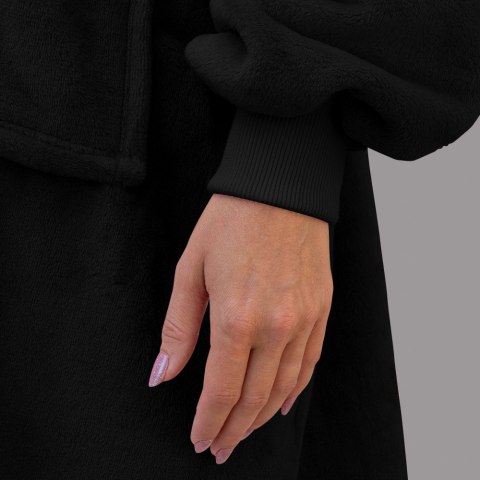 Bluzair Bluza Koc Oversize Kaptur Polska Czarny Bluzair Bluza Koc Oversize Kaptur Polska Czarny