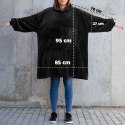 Bluzair Bluza Koc Oversize Kaptur Polska Czarny