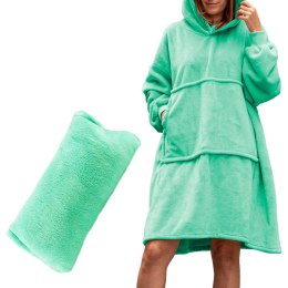 Bluzair Bluza Koc Oversize z Kapturem Polska Mięta