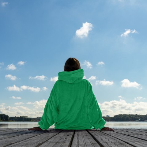 Bluzair Bluza Koc Oversize z Kapturem Polska Mięta Bluzair Bluza Koc Oversize z Kapturem Polska Mięta