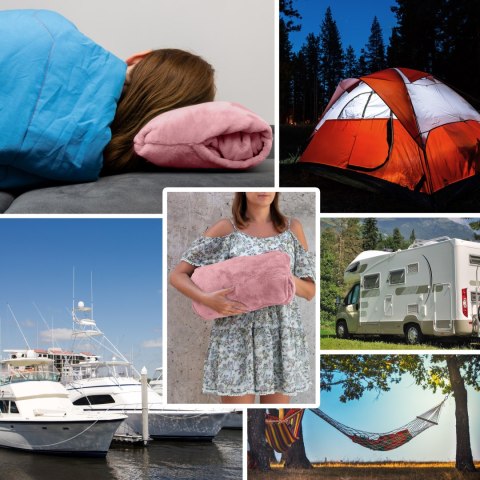 Bluzair Bluza Koc Oversize z Kapturem Polska Róż Bluzair Bluza Koc Oversize z Kapturem Polska Róż