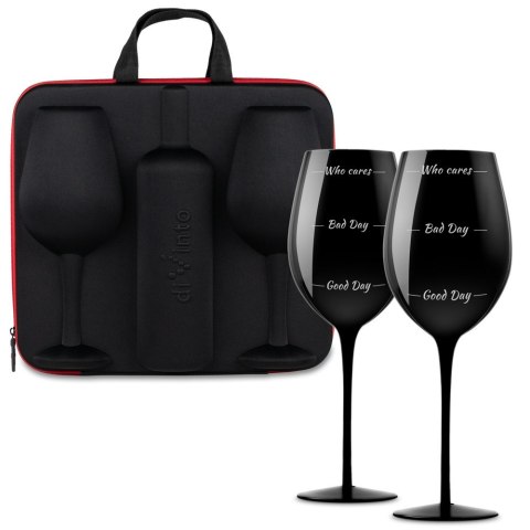 Etui na wino z 2 kieliszkami Who cares duże xxl Etui na wino z 2 kieliszkami Who cares duże xxl