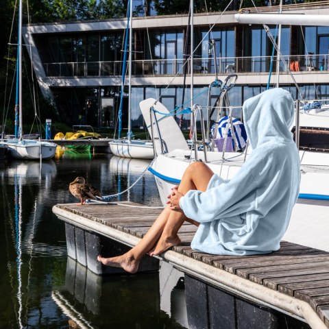 Bluzair Bluza Koc Oversize Kaptur Polska Błękitny Bluzair Bluza Koc Oversize Kaptur Polska Błękitny