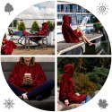 Bluzair Bluza Koc Oversize Kaptur Polska Bordowy