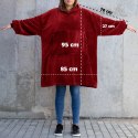 Bluzair Bluza Koc Oversize Kaptur Polska Bordowy