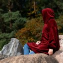 Bluzair Bluza Koc Oversize Kaptur Polska Bordowy