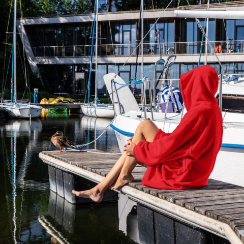 Bluzair Bluza Koc Oversize Kaptur Polska Czerwony Bluzair Bluza Koc Oversize Kaptur Polska Czerwony