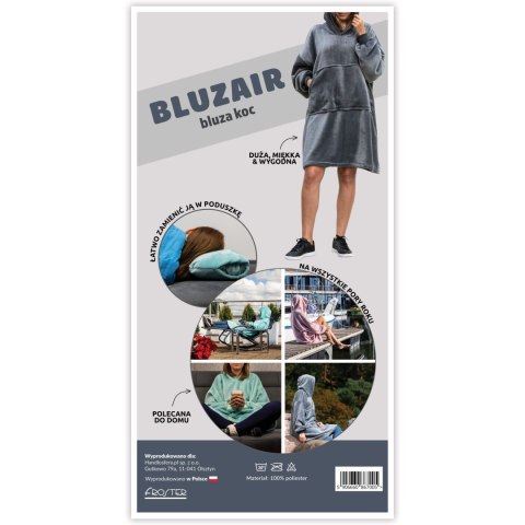 Bluzair Bluza Koc Oversize Kaptur Polska Czerwony Bluzair Bluza Koc Oversize Kaptur Polska Czerwony