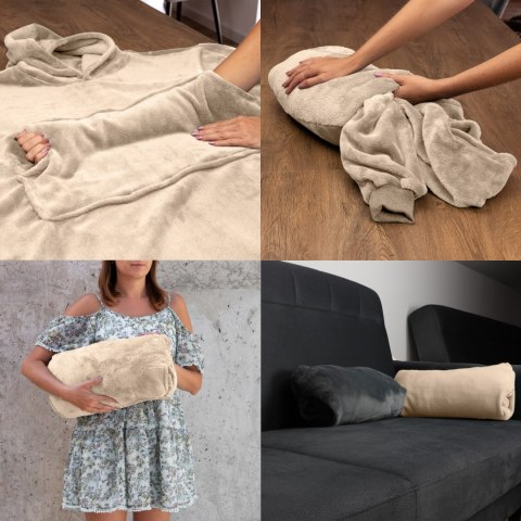 Bluzair Bluza Koc Oversize Kaptur Polska Jasny beż Bluzair Bluza Koc Oversize Kaptur Polska Jasny beż