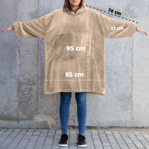 Bluzair Bluza Koc Oversize Kaptur Polska Jasny beż Bluzair Bluza Koc Oversize Kaptur Polska Jasny beż