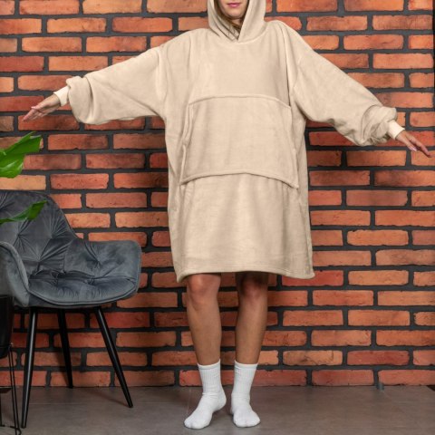 Bluzair Bluza Koc Oversize Kaptur Polska Jasny beż Bluzair Bluza Koc Oversize Kaptur Polska Jasny beż