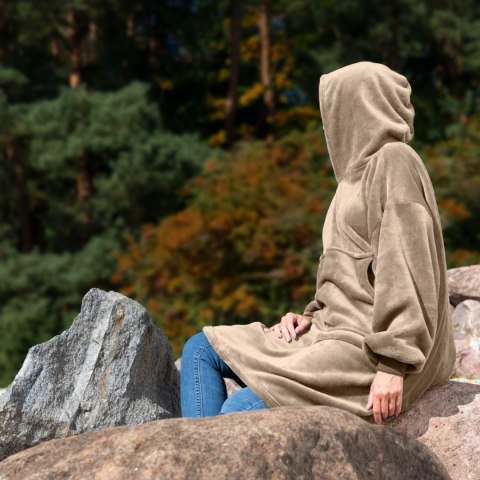 Bluzair Bluza Koc Oversize Kaptur Polska Jasny beż Bluzair Bluza Koc Oversize Kaptur Polska Jasny beż