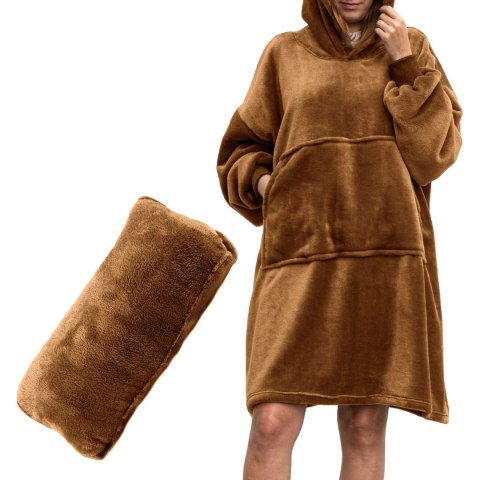 Bluzair Bluza Koc Oversize Kaptur Polska Toffee Bluzair Bluza Koc Oversize Kaptur Polska Toffee