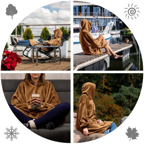 Bluzair Bluza Koc Oversize Kaptur Polska Toffee Bluzair Bluza Koc Oversize Kaptur Polska Toffee
