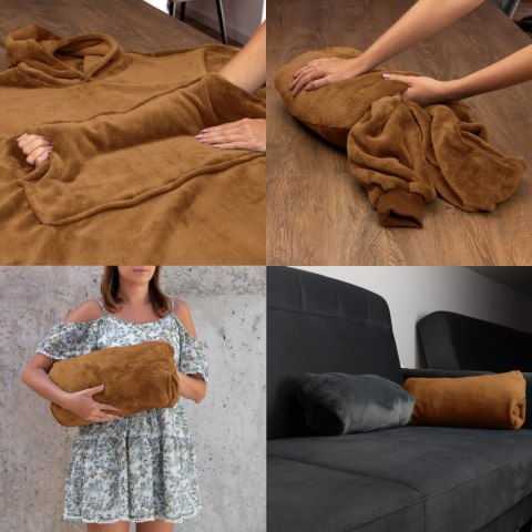 Bluzair Bluza Koc Oversize Kaptur Polska Toffee Bluzair Bluza Koc Oversize Kaptur Polska Toffee