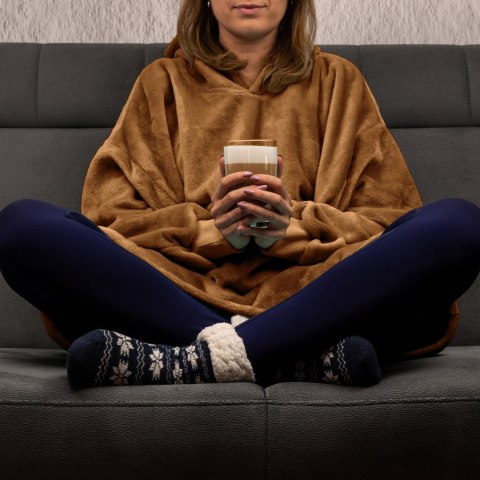 Bluzair Bluza Koc Oversize Kaptur Polska Toffee Bluzair Bluza Koc Oversize Kaptur Polska Toffee