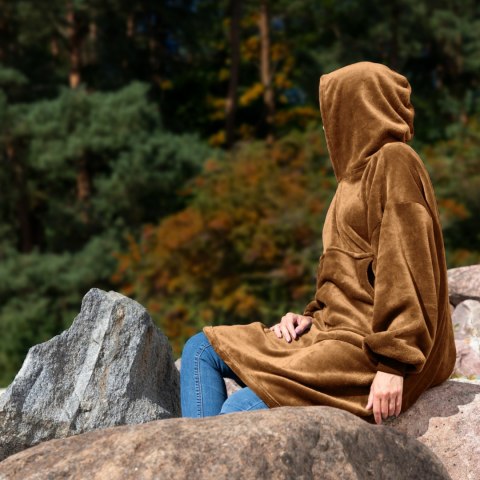 Bluzair Bluza Koc Oversize Kaptur Polska Toffee Bluzair Bluza Koc Oversize Kaptur Polska Toffee